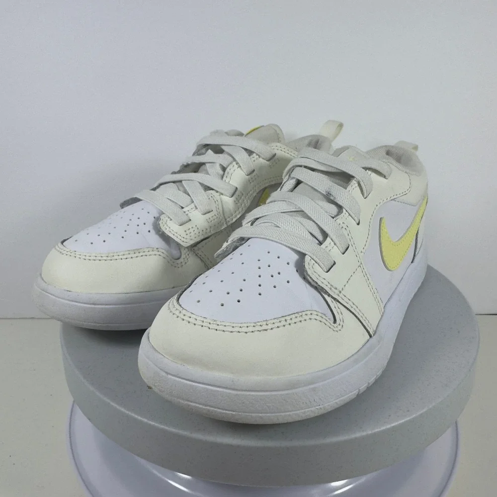 Jordan 1 Low Alt Kids Sneaker Size 3Y White Yellow Elastic Laces Straps